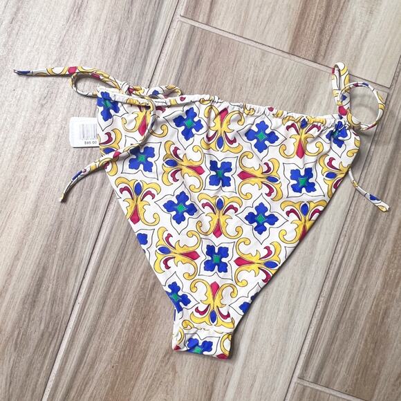 WeWoreWhat Ruched String Bottom In Pearl Tile Size L - Picture 6 of 8